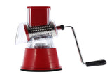 Manual Rotary Drum Grater Stainless Steel Cheese Grater Vegetables Cutter Slicing Tool Shredder Red V1294-YM0727-JY16340-01