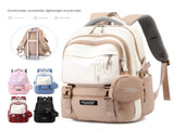 Blue and White Large Capacity Student Backpack - Durable Oxford Cloth School Bag with Laptop V888-ELOSUNG32509