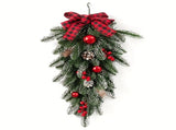 Christmas garland, pinecone garland, berry garland, plaid bow garland, Christmas decoration, holiday V1106-128-63026-GRN-CHRISTMAS