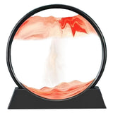 3D Dynamic Sand Art Liquid,Moving Sand Art Picture in Round Glass Frame,Deep Sea Sandscape in V1366-AZ2-W-23956