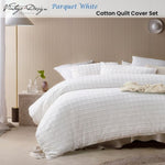 Vintage Design Homewares Parquet White Cotton Quilt Cover Set King V442-HIN-QUILTCS-PARQUET-WHITE-KI