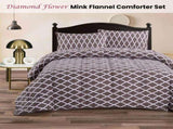 Ramesses Diamond Flower 3- Piece Mink Flannel Comforter Set Double V442-KIT-COMFORTER-3PCMINKFLANNEL-DIAMOND-DS