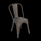 4x Kitchen Dining Chairs Stackable Vintage Metal Chair Backrest Side Chair V63-841671