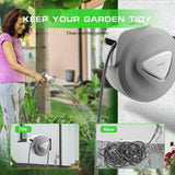 10M Retractable Garden Air Hose Reel Storage Auto Rewind Wall Mounted Grey AU V465-66149