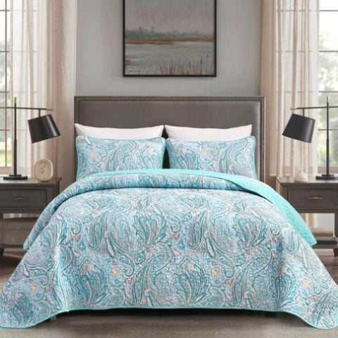 Distinctive Quilted Coverlet and Pillowcases Set: Make a Bold Statement - Queen size V745-MAC080435Q13U