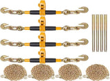 Ratchet Chain Binder 3/8"-1/2" Load Binders 12000 lbs w/ G80 Chains 4 Pcs V952-DLTJLLJQBBTYCEEB7V0