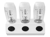 Soda Bottle Drainer Tabletop 3 Holes Bottles Draining Rack with Pad for Kitchen Dining RoomWhite V1294-YM0718-3118200243611