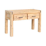 Hall Table 2 Storage Drawers Solid Acacia Wooden Frame Hallway in Oak Color V43-HT-NOW-OAK