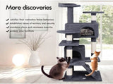 CARLA HOME 134cm Cat Tree Tower for Indoor Cats with Plush Perches, Dual Condos, Natural Sisal V178-36390