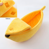 Banana-shaped pet bed - Creative dog and cat kennel - Warm and soft plush puppy mat - Cute fruit V1188-MS101-00783-1