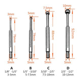 4 Pcs Steel Full Ball Type Gage Telescoping Hole Gages Set Tensile Column Mesuring Tool Silver V1370-AZ4-20406