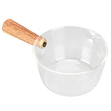 Glass Milk Pot with Wooden Handle V Shaped Spout Noodles Saucepan Home Kitchen Cookware V1294-YM0714-3118210298911