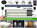 Solar Powered LED Motion Sensor Wall Light, Black, 2000LM, IP65, 3 Modes V178-59173