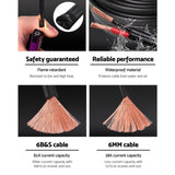 Giantz 6B&S 10M Twin Core Wire Electrical Cable Extension Car 450V 2 Sheath TWIN-CABLE-6BS-10
