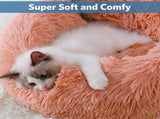 Plush Donut Faux Fur Calming Pet Nest - Salmon Pink - L V1181-ZP0099-L
