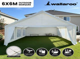 Wallaroo 6x6m Outdoor Event Marquee Gazebo Party Wedding Tent - White GAZ-CPT-6X6-WH