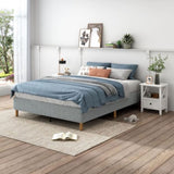 Metal Bedframe Mattress Foundation Single V264-BFS-207F-LGR-SL-1
