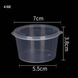 50 Sets - 4 Oz Small Plastic Containers with Lids - Portion Cups for Sauces, Condiments - Disposable V1369-AZ3-W-20329