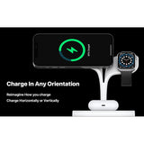 White wireless charger 3 in 1 Fast Charge Charging Station that complements your room Charging V1366-AZ2-W-08153