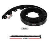 Green Fingers Garden Edging 5CM x 10M Border Support Landscape Edge Black X2 GE-PE-20-BK