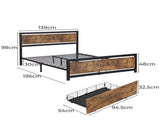 Levede Industrial Bed Frame Double Mattress BFDR1048-D