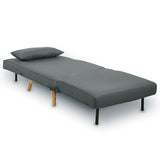 Sarantino Adjustable Chair Single Sofa Bed Faux Linen - Dark Grey SOFA-M13-LNN-DGY