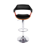 Artiss Bar Stools Gas Lift Leather w/Armrest Black BA-TW-8006A-BK