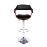 Artiss Bar Stools Gas Lift Leather w/Armrest Black BA-TW-8006A-BK