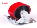 4x 5 inch Industrial 2000KG Swivel Brake Locking Caster Castor Wheels Casters 2x swivel 2x fixed V324-4X-5IN-RD-WHEEL