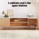 Artiss TV Cabinet Entertainment Unit Stand 180CM Pine White FURNI-C-CT04-TV180-WDWH-AB