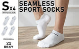 4X Rexy Seamless Sport Sneakers Socks Small Non-Slip Heel Tab WHITE V274-GM-RXSPSK-S4-WH
