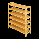 6 Layers Natural Wood Bamboo Shelf Entryway Storage Shoe Rack Home Furniture V63-840561