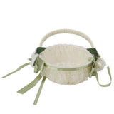 Flower Girl Basket Romantic Elegant Lightweight Hand Woven Wedding Flower Basket for Bride 5800 V1294-YM0901-3115240063713