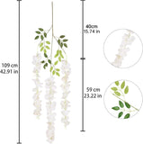 12Pack Wisteria Hanging Artificial Flowers 3.6ft Wisteria Silk Flowers Garland Fake Bushy Vine Faux V1258-DP02-WO-505