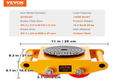 Machinery Skate Dolly Machinery Mover 13200lbs/6T Carbon Steel 4 PU Wheels V952-GYXTKHSG16TPU4PRFV0