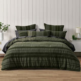 Bianca Avery Forest Chenille Striped Quilt Cover Set King V442-BCA-QUILTCS-AVERY-FOREST-KI