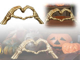 Halloween Resin Abstract Skeleton Statue Love Ornaments Heart Shape Finger Gesture Figurines V1366-AZ2-W-16606