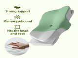 Blue Breathable Butterfly Contoured Memory Foam Pillow - Dual-Height Orthopedic Neck Pillow with V888-ELOSUNG45589