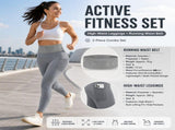 Comfortable Outdoor Sports Set-Grey L Size Running Waist Belt and Grey L Size High-Waisted Yoga V888-ELOSUNG53761