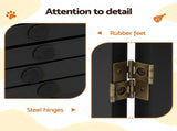 i.Pet Dog Gate Playpen Enclosure 4 Panels Pet Door Fence Wooden Play Pen Stair PET-GATE-WD-185X60-BK
