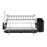 Cefito Dish Rack Drying Drainer Cup Holder Cutlery Tray Kitchen Organiser 2-Tier DR-D-01-BK