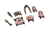 8PCS Fairy Garden Accessories Set Resin Miniature Table and Chairs Set Garden Furniture Ornaments V1294-YM0901-3115250003911