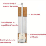 Retro wooden manual pepper grinder, large capacity, adjustable coarseness, ceramic core, no flavor V1385-HJYMJ-002