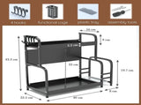 Extendable spice rack with storage accessories - 2 tiers V1189-WXFBOL-44-1
