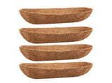 4 Pack 24 Inch Trough Coconut Liners, Natural Liners for Wall, Window Basket Deck Railing V1366-AZ2-W-14459