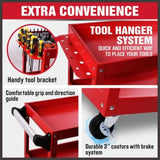 Blue 3-Tier Tool Cart Trolley Toolbox Workshop Garage Storage 150KG Organizer Garage V465-91518
