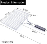 Large Grill Basket Portable Folding BBQ Grilling Rack for Fish Vegetables and Shrimp, Camping V1189-LC-RY-00182