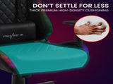 Overdrive Gaming Chair, with Bluetooth Speakers, RGB LED Lights, Reclining Game Armchair, Black V219-OFFGCROV5BKA