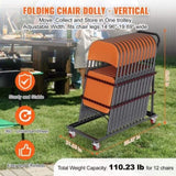 Folding Chair Dolly, Iron Commercial Cart with 12 Chairs Capacity, Folding Chairs Rack Trolley with V952-ZYTC422136YCTP8YBV0
