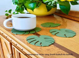 Coasters Plant Non-Slip Coasters, Monstera Coaster Set, Tropical Leaf Plant Coasters Home Decoration V1366-AZ2-W-15688